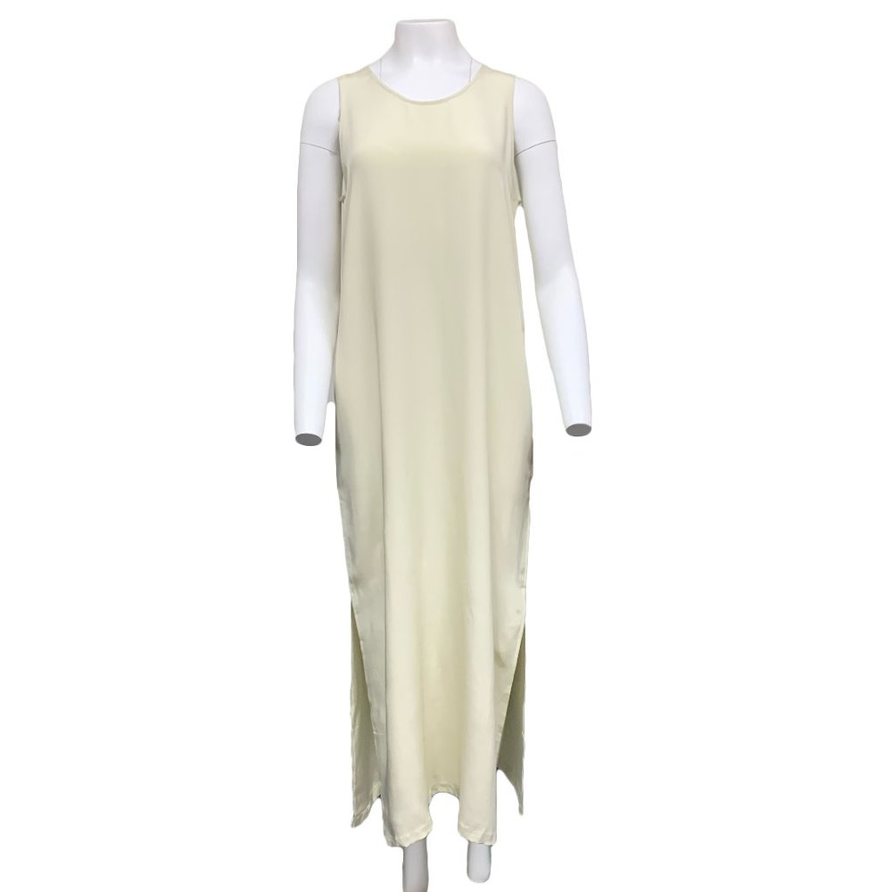 Anne Namba Silk Slit Tank Dress Ivory